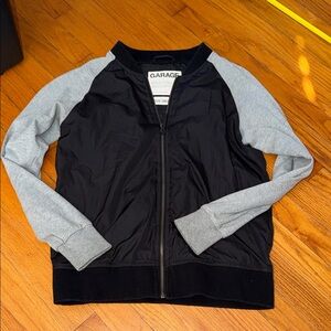 Garage Boyfriend Bomber Black and Gray Bomber Jacket size Small